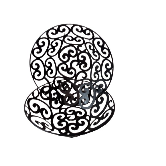 Beautiful Decorative Black‎ Baskets Set Of 2 Heavy Duty Multi-use - Picture 1 of 16